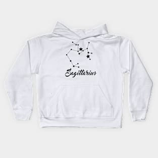 Sagittarius - Black print Kids Hoodie